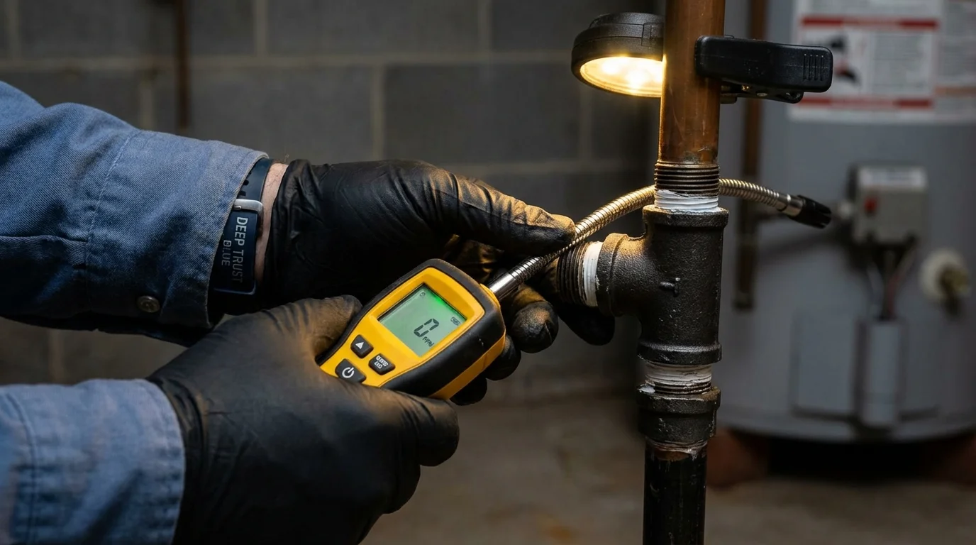 Gas leak detection with electronic sniffer by Johns Plumbing LLC in Bedford Hills